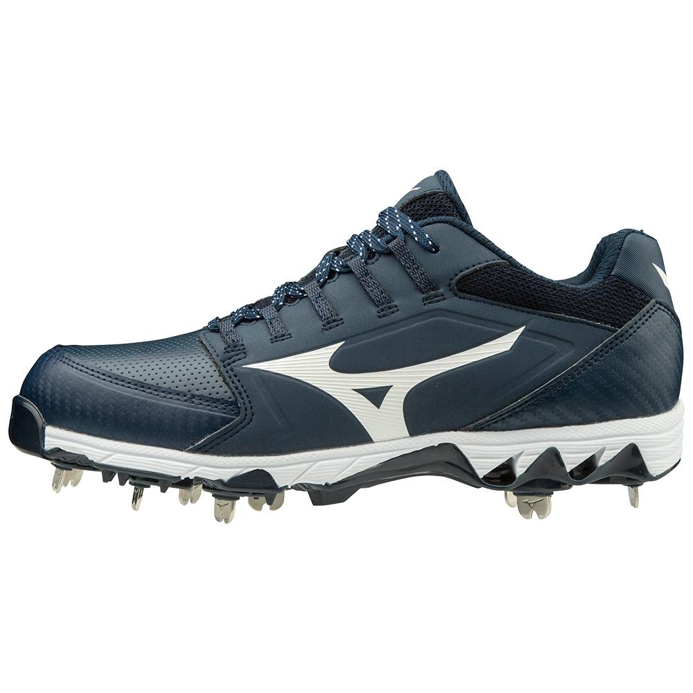 Tenis Softball Mizuno 9-Spike Swift 6 Baixo Metal - Mulher - Azul Marinho/Branco - LQBJU8642